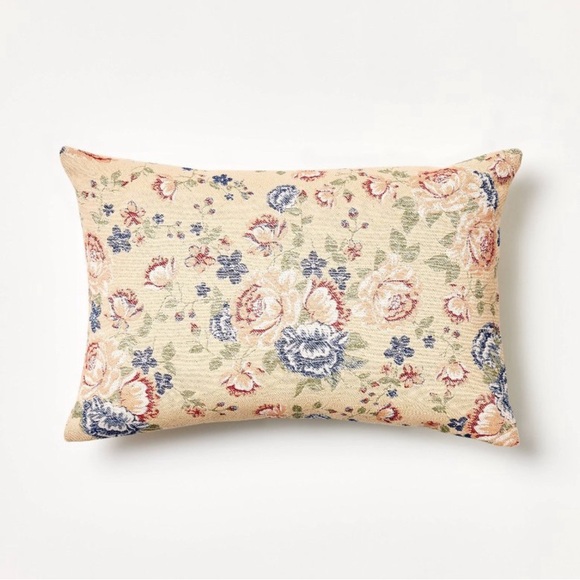 Studio McGee Oversized Woven Floral Lumbar Throw Pillow - NWT Threshold - Picture 2 of 3